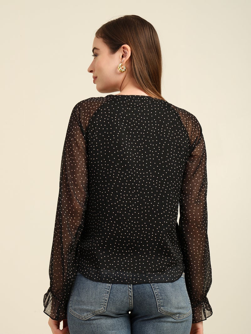 7OUNCE Chiffon Polka Dot Top for Women - Image 5